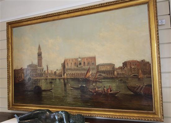 Alfred Pollentine (1836-1890) Doges Palace and St Marks Square from the Grand Canal, Venice 30 x 50in.